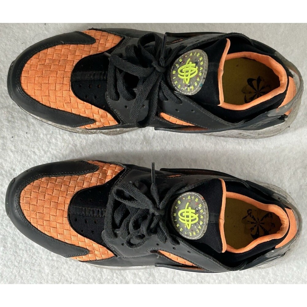 Nike Air Huarache Crater Premium Black Atomic Orange DQ5013-001 Mens Size 10 - Picture 2 of 8